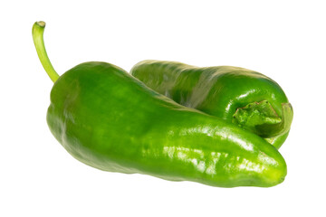 Zielone papryczki bez tła, ostra papryka na białym tle