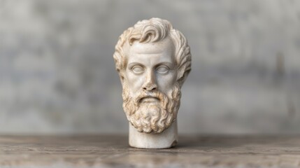 Weathered stone bust of a classical figure