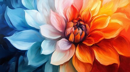 Obraz premium Abstract Flower Oil Painting