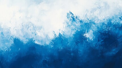 Abstract Blue Ocean Waves Painting