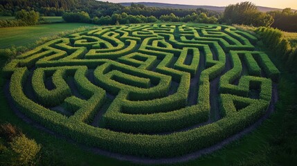 Naklejka premium Intricate Garden Maze