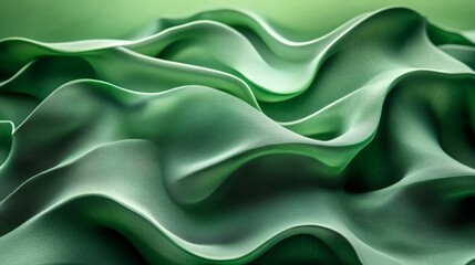 Obraz premium Abstract Green Wavy Fabric Texture