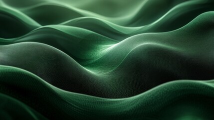 Obraz premium Green Fabric Waves Abstract
