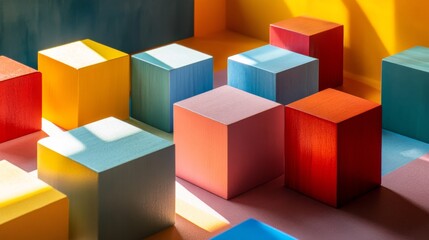 Obraz premium Colorful Abstract Geometric Blocks