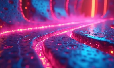 3d three dimensional abstract background with neon colors