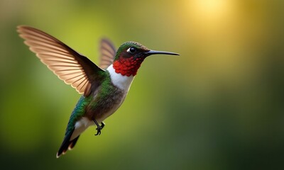 Photorealistic hummingbird outdoors in nature