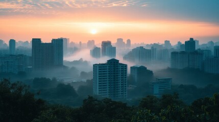 Fototapeta premium City Skyline at Sunrise
