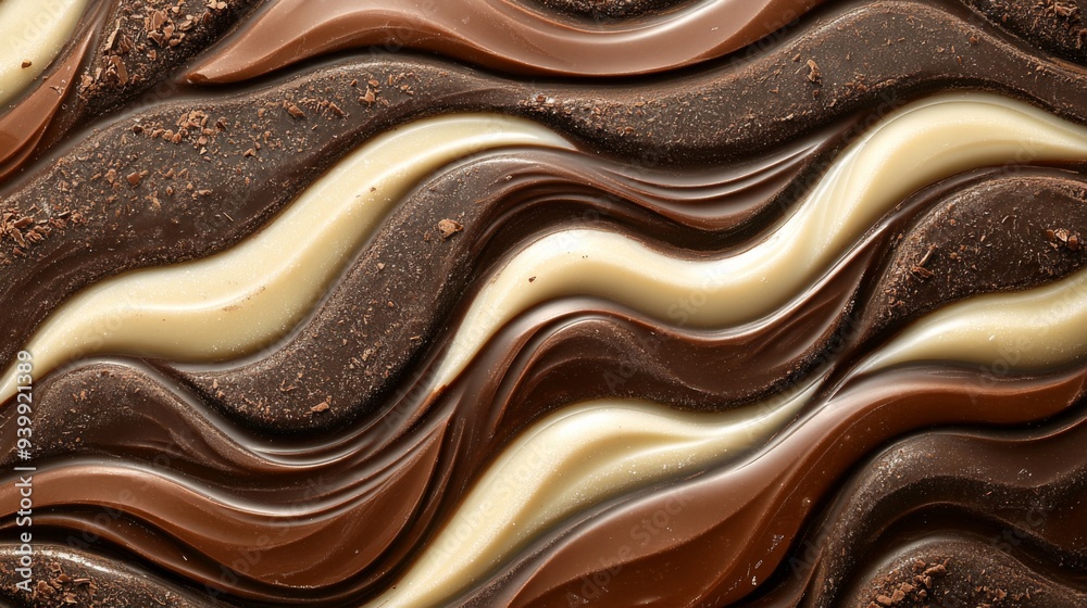 Wall mural **Swirled Chocolate Waves**