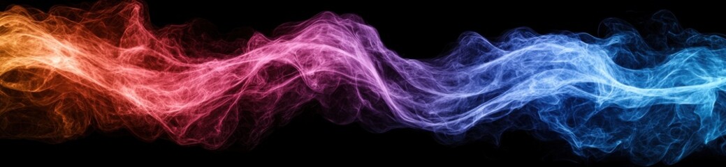Obraz premium Colorful smoke swirls against a dark background