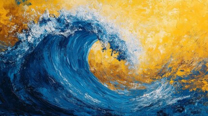 Abstract Ocean Wave Painting