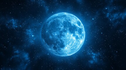 Obraz premium Full Moon in Starry Night Sky