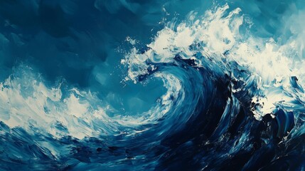 Abstract Ocean Wave Painting