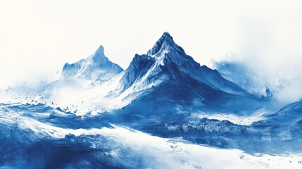 Obraz premium Snowy Mountain Landscape
