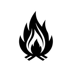 Modern and attractive logo of a bonfire for an autumn gathering 