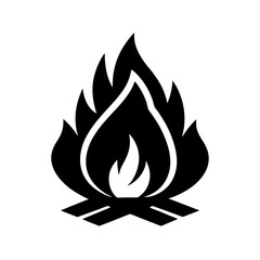 Modern and attractive logo of a bonfire for an autumn gathering 