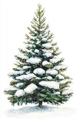 In an Acryl grain artifact, a schnee-covered and adorned Christbaum can be found