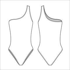 Swimming suits set. Doodle bikini. One piece swimsuits collection. Ladies clothes for summer vacation. Bikini sketch. Swimwear fashion.