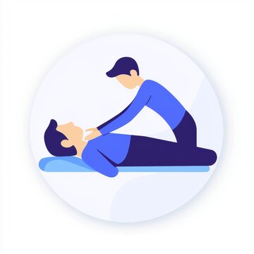 cpr procedure: person performing chest compressions clip art preview