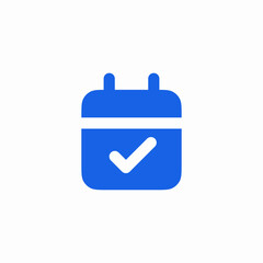 calendar check mark icon vector