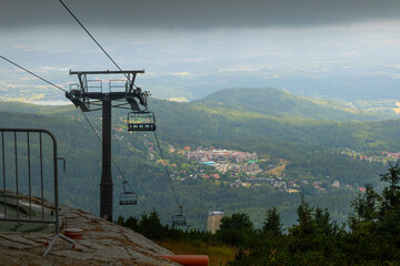 Cable car in the mountains. Karpacz. Poland