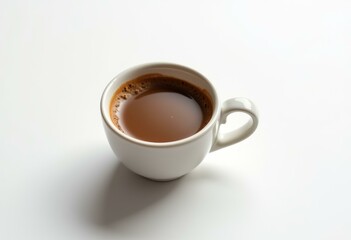 Fototapeta premium White Mug with Coffee or Tea on Plain White Background