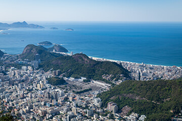 Aerial panoramic view of Rio de Janeiro from Sugarloaf Mountain (Brazil).