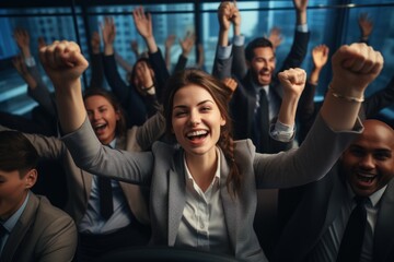 Celebrating teamwork - joy of achieving goals, accomplishing tasks with team, success of collaboration, business achievements, employee appreciation day, honoring hard work and fostering work culture