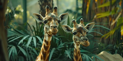 Giraffes in an animal sanctuary