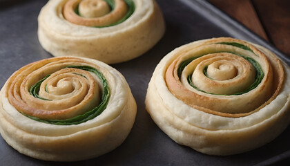 pinwheel pastries with spinach