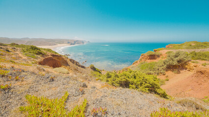 Coast at Praia do Amado, Portugal, in summer