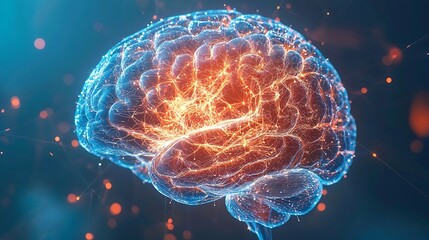 close up of human brain, neurons firing, neural extensions, cognitive learning plasticity