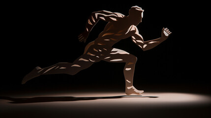 Obraz premium running man made of paper