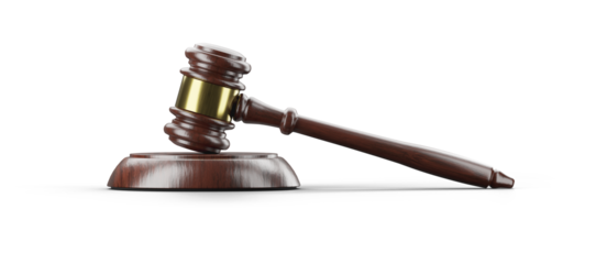 Wooden Gavel Isolated. Transparent PNG.