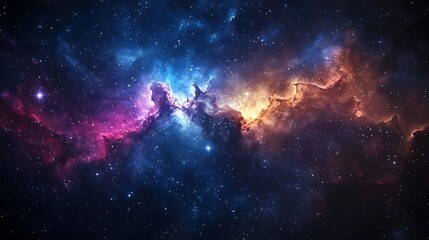 Colorful space galaxy cloud nebula. Stary night cosmos. Universe science astronomy. Supernova background wallpaper