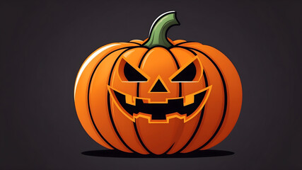 A Jack-o'-lantern Halloween pumpkin as an illustration against a dark background