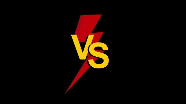 versus animation with lightning behind transparent screen