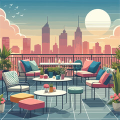 Modern outdoor patio set with comfort sofa