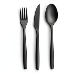 Black Fork Knife and Spoon Set.