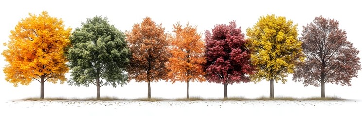 Row of Autumn Trees.
