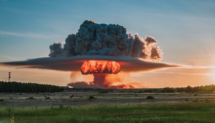 핵이 떨어져 폭발한 직후