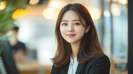 Fototapeta premium Korean business woman in office