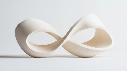Fototapeta premium Abstract Infinity Sculpture White Stone Ornament