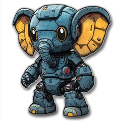 Cute Robot Elephant Illustration