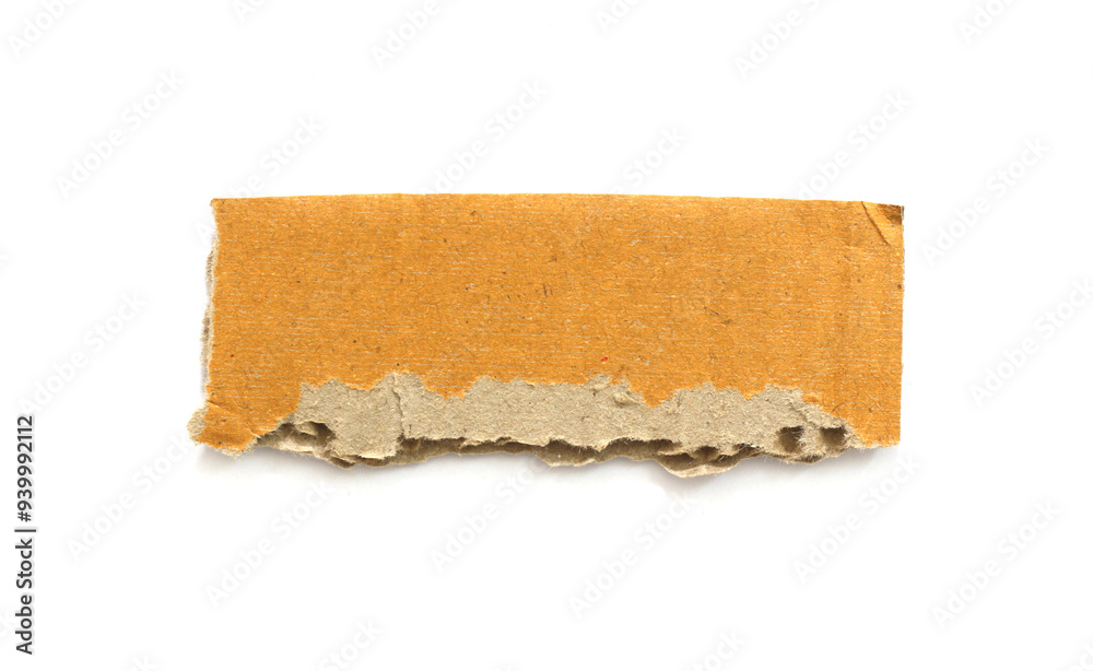 Wall mural piece of brown paper on white background.