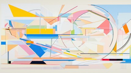 Abstract Geometric Shapes in Vibrant Colors