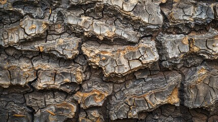 Tree bark texture. Oak wood background. Old Trunk pattern. Rough wooden skin closeup. Dry log material cracked surface. Abstract rustic hardwood timber. Natural forest material , ai