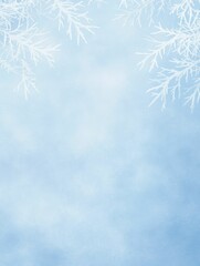 Obraz premium Delicate frosty patterns dancing across a watercolor blue sky embodying the chill of winter