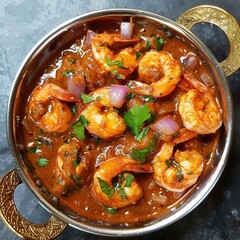 Prawn Masala - Prawns in a spiced tomato and onion sauce.