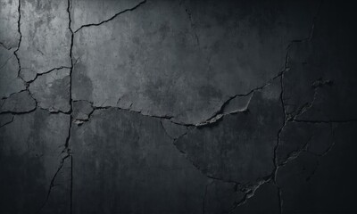 Obraz premium Dark cracked concrete wall texture with light spot