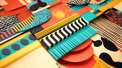 Abstract Colorful Geometric Shapes Pattern Background